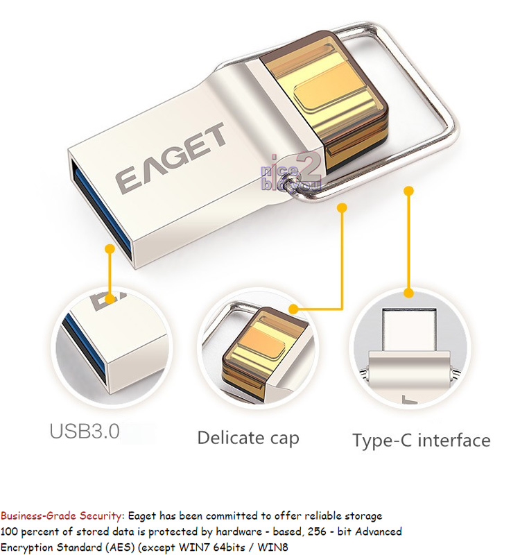 Authentic Eaget CU10 USB-C/USB 3.0 OTG Flash Drive (32GB)
